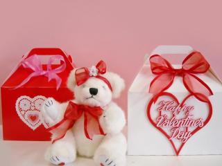 valentines day, bear, sitting wallpaper