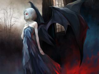 vampire, wings, girl Wallpaper