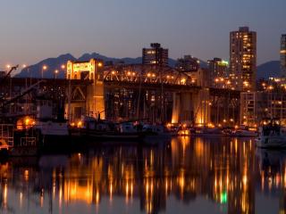 vancouver, reflection, bridge wallpaper