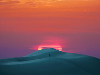 Walk Until Dawn HD Desert Sunset wallpaper