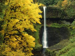 waterfall, autumn, river wallpaper