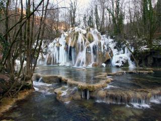 waterfall, france, cascade des truffes les planches wallpaper