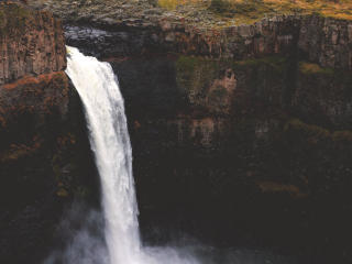 waterfall, precipice, stream Wallpaper
