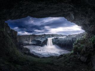 Waterfall View from Cave wallpaper