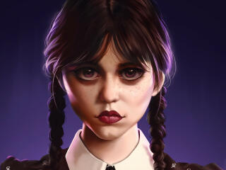 Wednesday Addams Digital Portrait wallpaper
