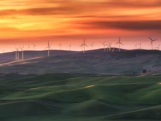 Wind Turbine HD Field wallpaper
