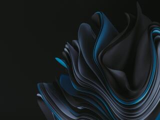 Windows 11 4k Black Blue Art wallpaper