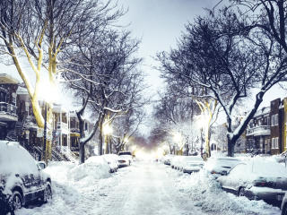 winter, city, street wallpaper