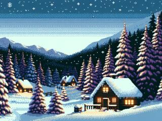 Winter Pixel Art wallpaper