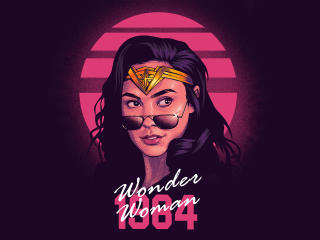 Wonder Woman 1984 Neon Synthwave Poster wallpaper