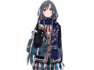 yukinoshita yukino, girl, scarf wallpaper