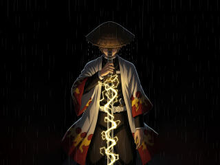 Zenitsu Thunder Samurai 4K Demon Slayer wallpaper