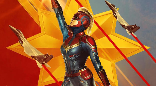 2019 Captain Marvel Artwork Wallpaper 1080x2280 Resolution