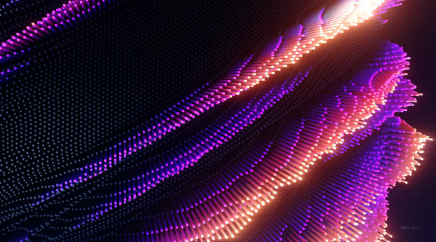 3D Abstract Colorful Surface Line Wallpaper 3540x1080 Resolution