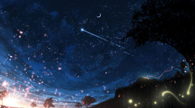 4K Beautiful Night full of Stars Wallpaper 1536x215 Resolution