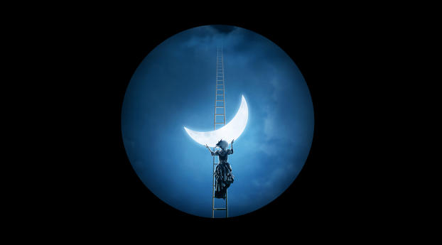 4K Ladder to The Moon Wallpaper 1280x212 Resolution
