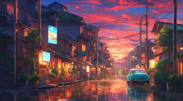 4K Lonely Japanese City Wallpaper 2932x2932 Resolution