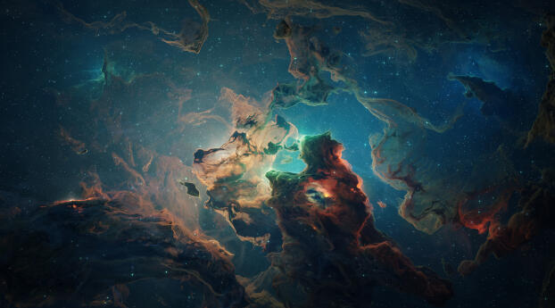 4K Nebula Illustration 2023 Wallpaper 1080x2316 Resolution