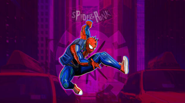 4K Spider Punk Spider-Verse Digital Art Wallpaper