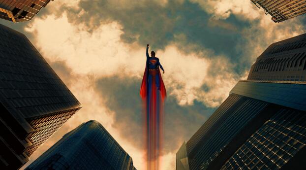 4K SUPERMAN Poster Wallpaper 1336x768 Resolution