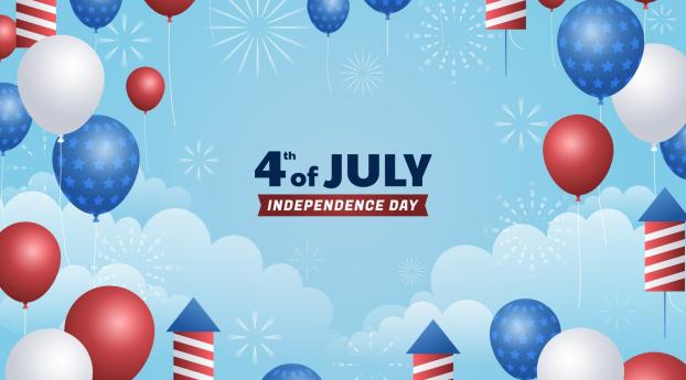 4th Of July Greeting Wallpaper 1536x215 Resolution