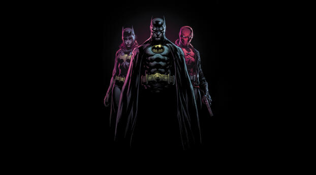 8K Batman and Batgirl with Red Hood Wallpaper 2560x1600 Resolution