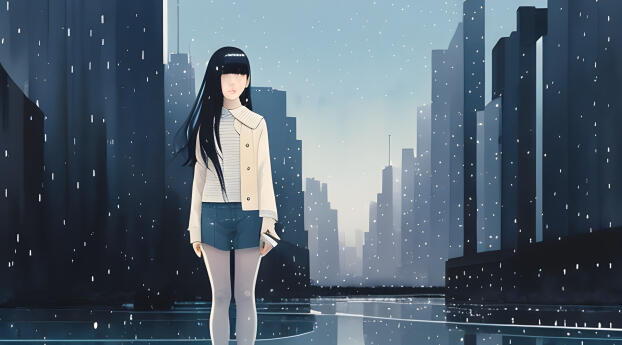 A Lost Woman in City Cool Digital Art Wallpaper