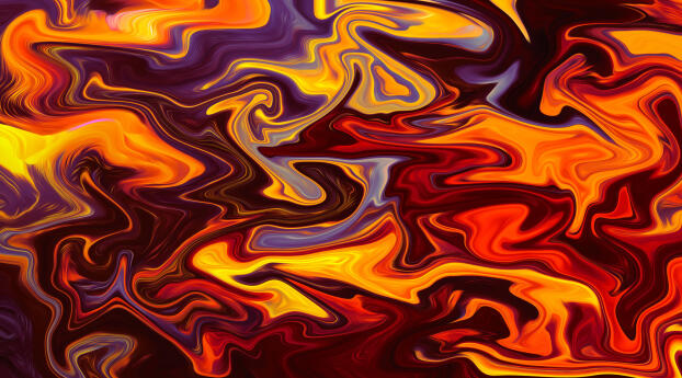 Abstract Fluid 4k Gold and Red Wallpaper