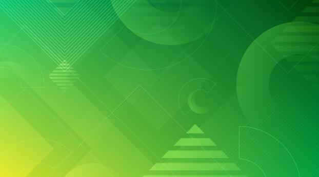 Abstract Green Shapes Wallpaper 1080x2232 Resolution