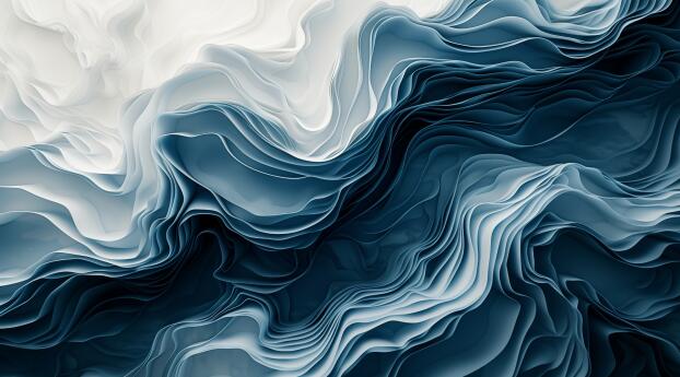 Abstract Wave Grey Duotone Wallpaper