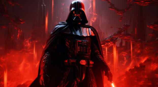 Acid Red Darth Vader HD Wallpaper 1440x3120 Resolution