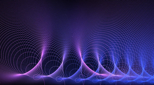 Acoustic Waves Abstract Purple Artistic Wallpaper 1125x2436 Resolution