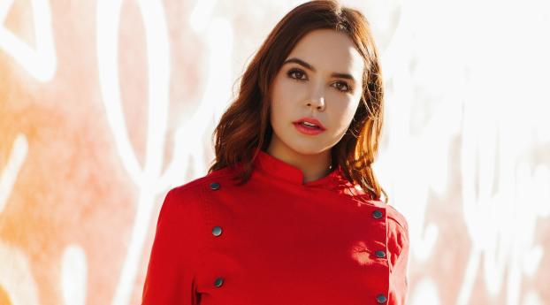 Actress Bailee Madison In Red Dress Wallpaper 5120x2880 Resolution
