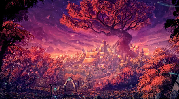 Adventure Fantasy City HD Art Wallpaper 1336x768 Resolution