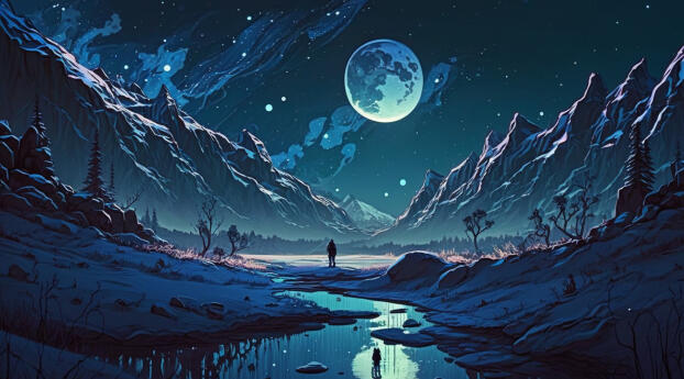 Adventure for Night View Wallpaper 1080x2310 Resolution