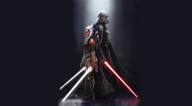Ahsoka Tano x Darth Vader Wallpaper 720x1440 Resolution