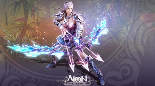aion the tower of eternity, girl, shield Wallpaper