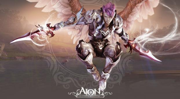 aion the tower of eternity, girl, wings Wallpaper