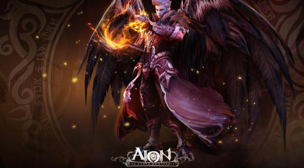 aion the tower of eternity, sword, shield Wallpaper 1336x768 Resolution
