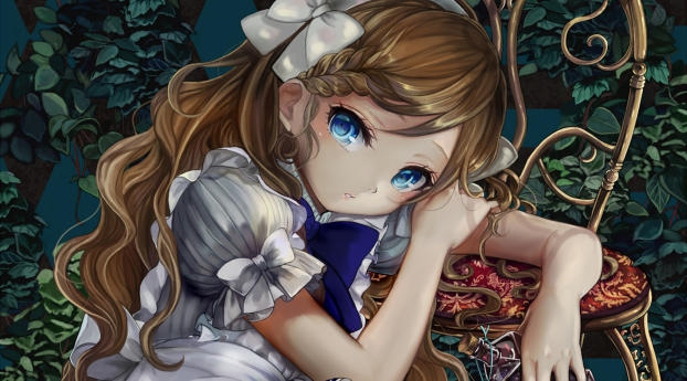 alice in wonderland, anime, girl Wallpaper 320x240 Resolution