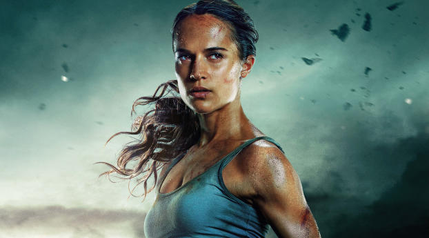 Alicia Vikander As Lara Croft Wallpaper 1600x600 Resolution