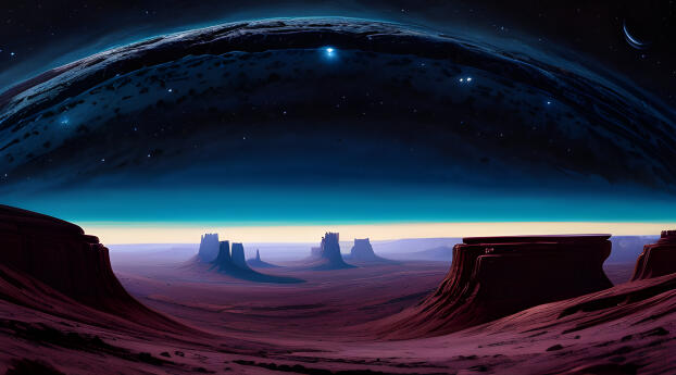 Alien Planet 2023 Digital Illustration Wallpaper 3840x2560 Resolution
