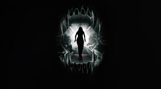 Alien Romulus Dark Movie Wallpaper 2100x900 Resolution
