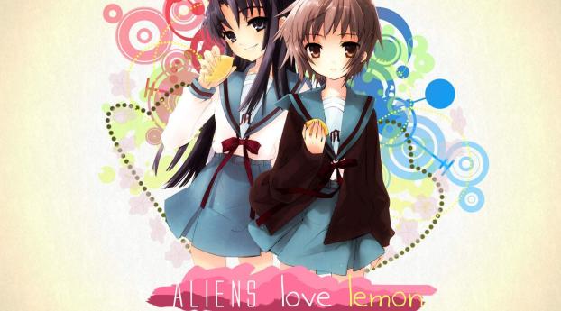 aliens love lemon, girls, lemons Wallpaper 1080x1920 Resolution
