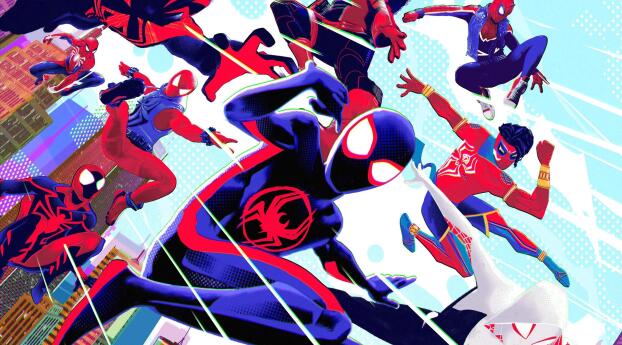 All  Spider-Man from Across the Spider-Verse Wallpaper 1336x768 Resolution