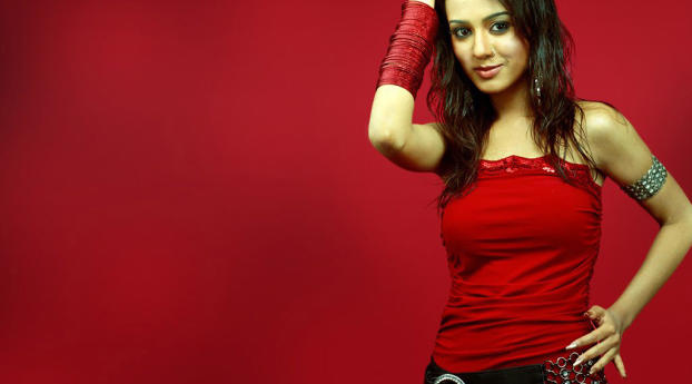 Amrita Rao Cute In Red Dress Pics Wallpaper 1024x768 Resolution