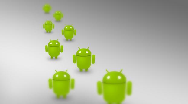 android, operating system, robots Wallpaper 1350x689 Resolution