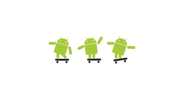 android, robot, skateboard Wallpaper