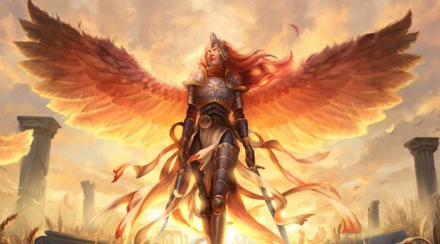 Angel Warrior Arrive Wallpaper 1440x2560 Resolution
