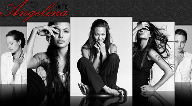 Angelina Jolie Hd Pic Wallpaper 3840x1080 Resolution